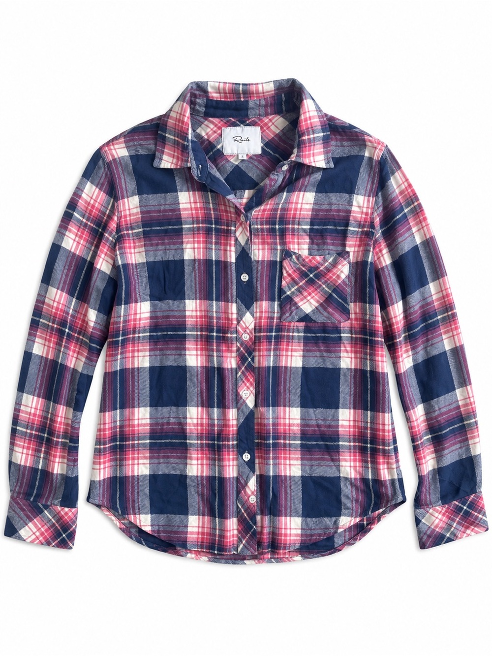 Rails Hunter Plaid Button Down Shirt Navy Pink White Small